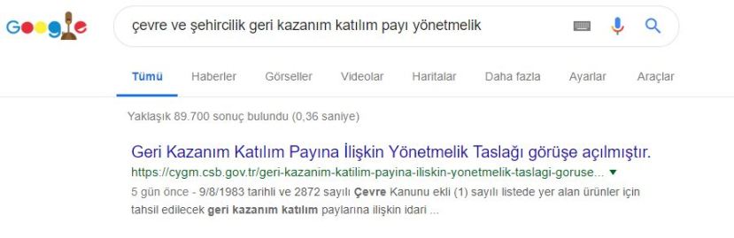 geri kazanım katılım payına ilişkin yönetmelik taslağı görüşe açılmıştır