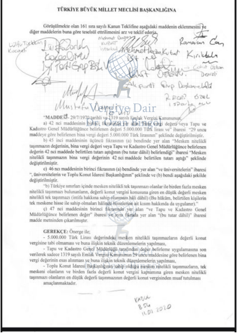 değerli konut vergisi değişiklik önergesi vergiyedair com 2