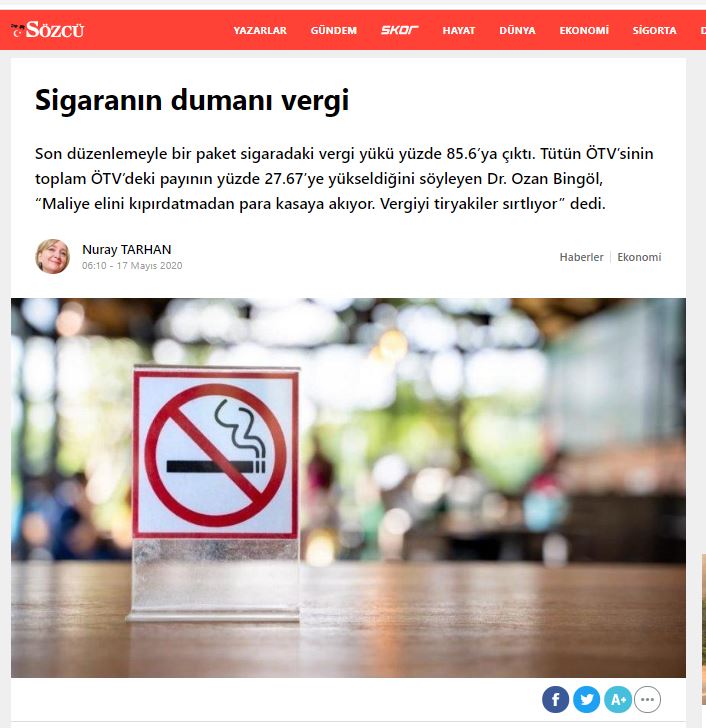 sigaranın dumanı vergi sözcü ozan bingöl